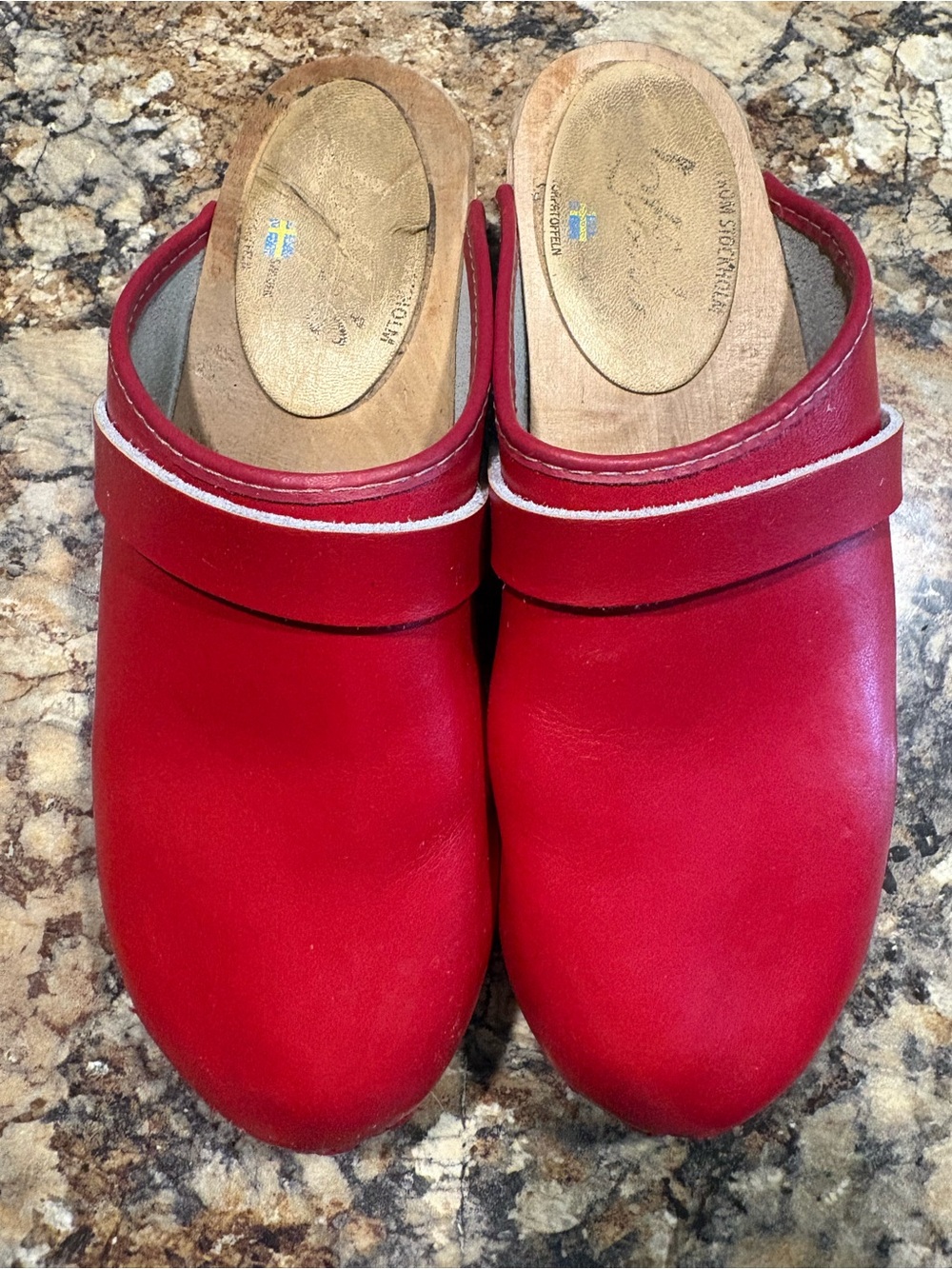 Lotta From Stockholm Red Leather Clog Mules